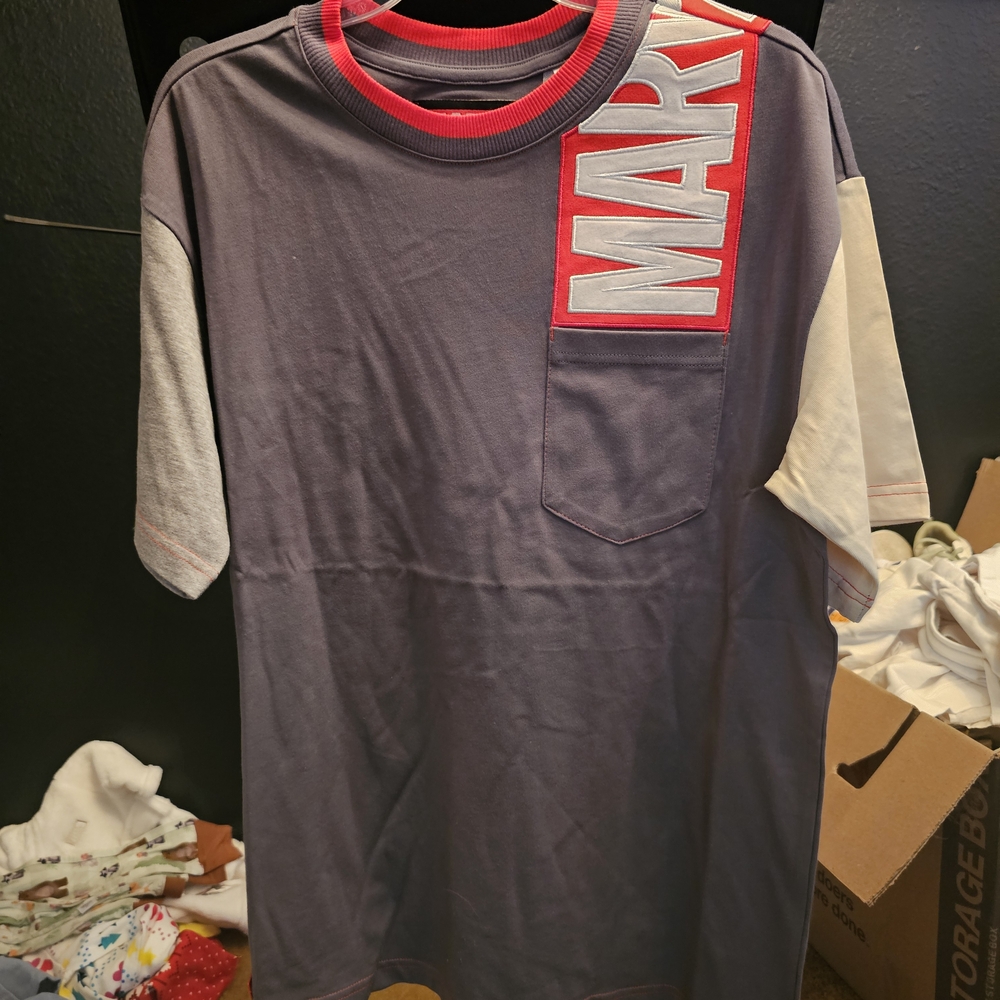 Marvel Gray and Red Short Sleeve Tee
